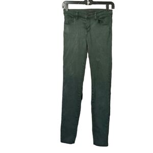 J Brand SZ 26 Jeans Confer / Dark Green Super Skinny Light Weight Stretchy
